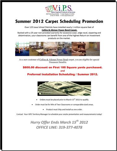 Existing customer carpet promotion